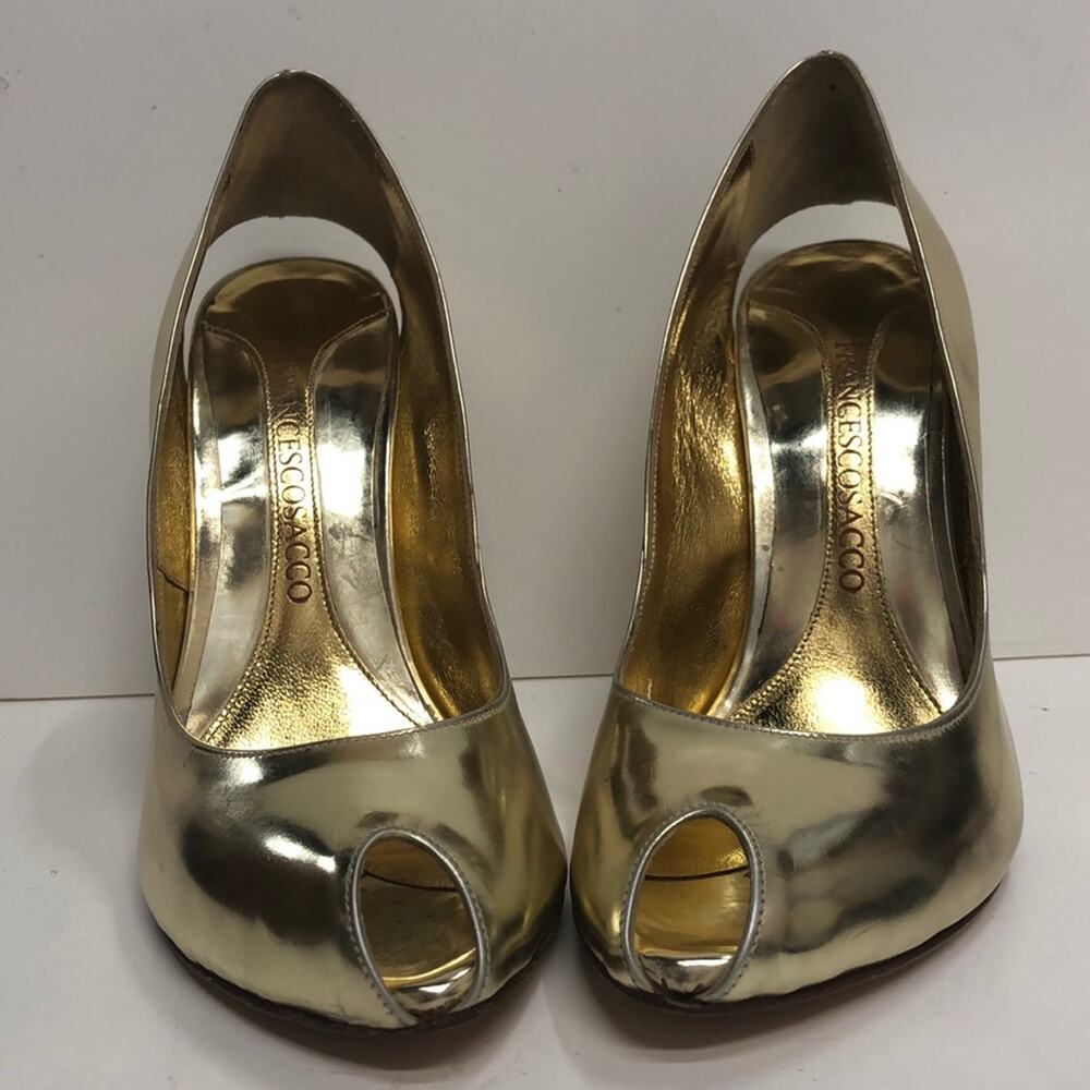 Francesco Sacco Made in Italy Gold High Heel Pump